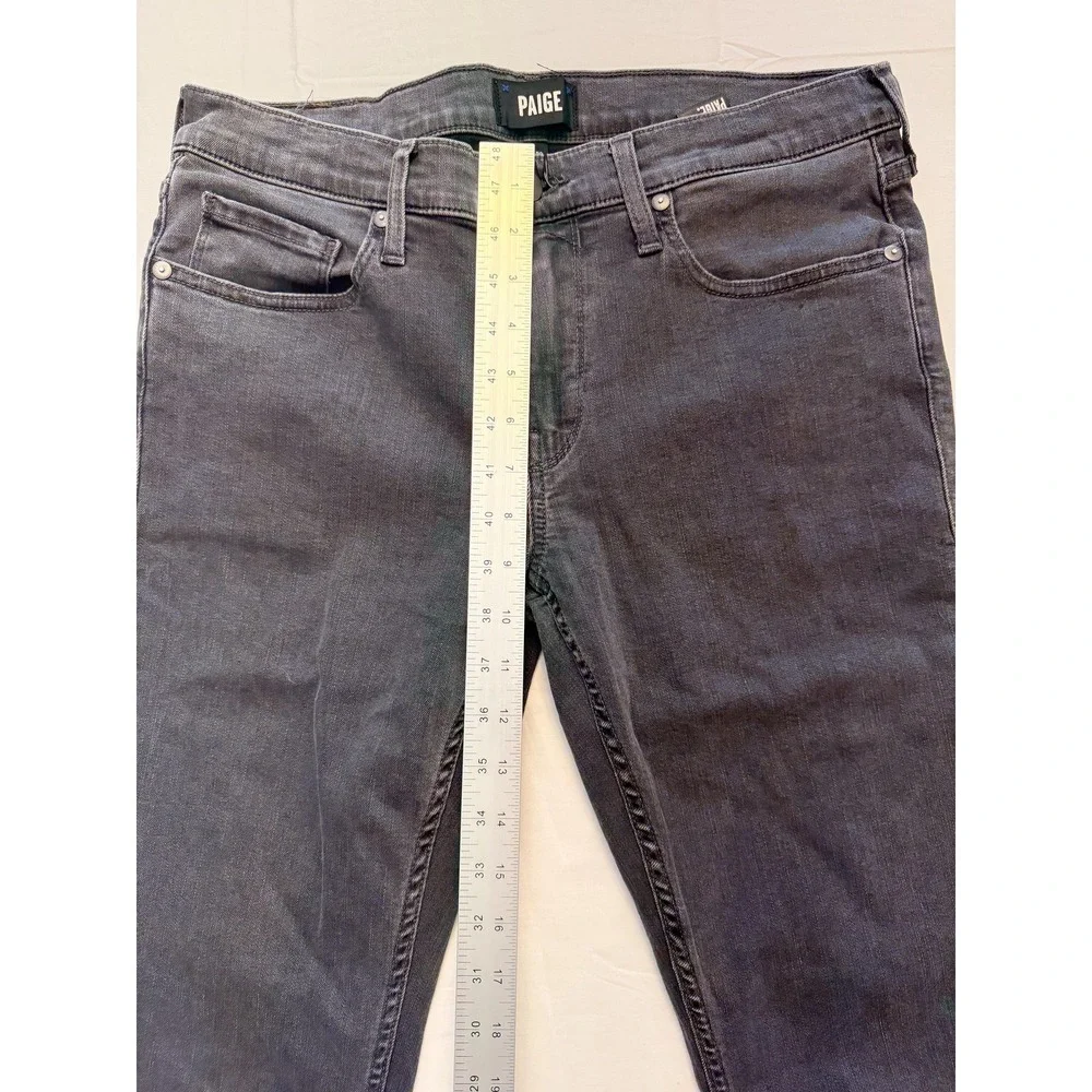 Paige Jeans Mens 32x31 Gray Charcoal Wash Slim‎ Straight Fit Stretch Denim Pants
